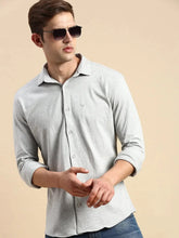 Men Grey Solid Casual Shirt-KRISTENKNITS-4582-Greymelange